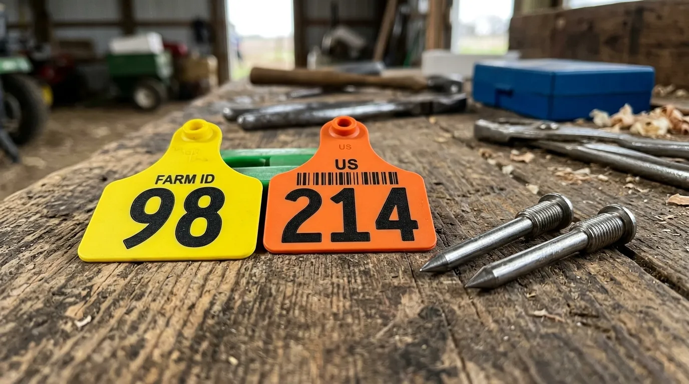 Durable polyurethane livestock ear tags with laser-etched numbering