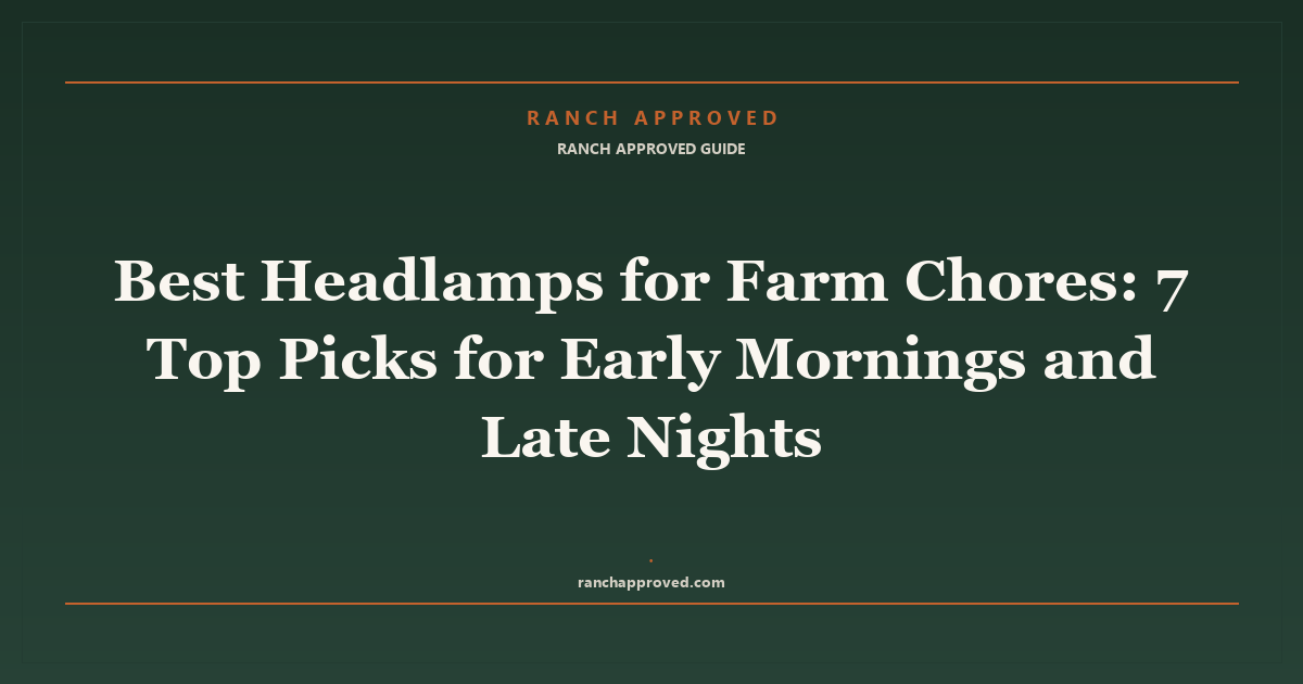 Best Headlamps for Farm Chores in 2026: 7 Top Picks for Early Mornings and Late Nights