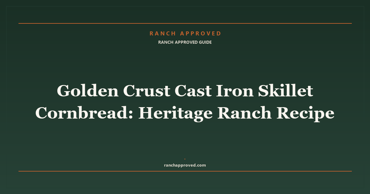 Golden Crust Cast Iron Skillet Cornbread: Heritage Ranch Recipe