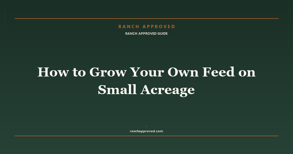 How to Grow Your Own Feed on Small Acreage