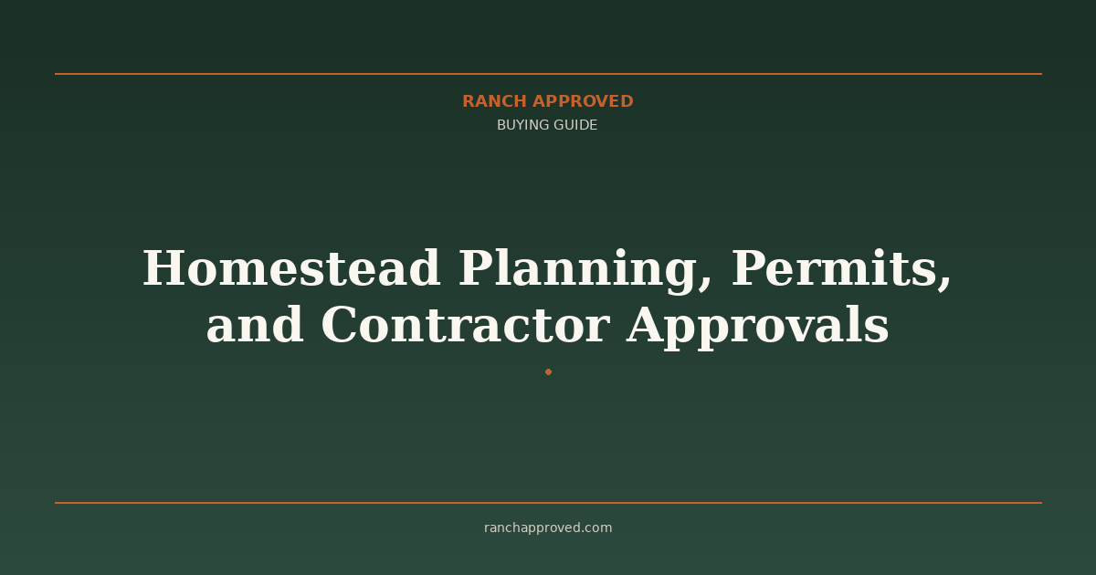 Homestead Planning, Permits, and Contractor Approvals - Ranch Approved Buying Guide