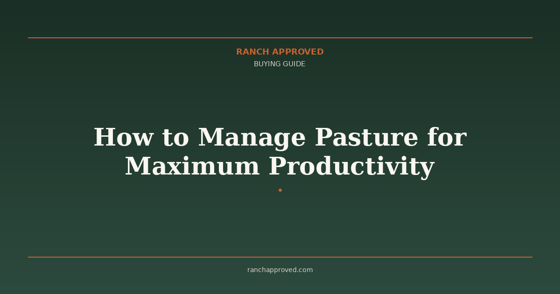 How to Manage Pasture for Maximum Productivity