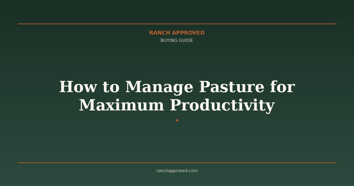 How to Manage Pasture for Maximum Productivity