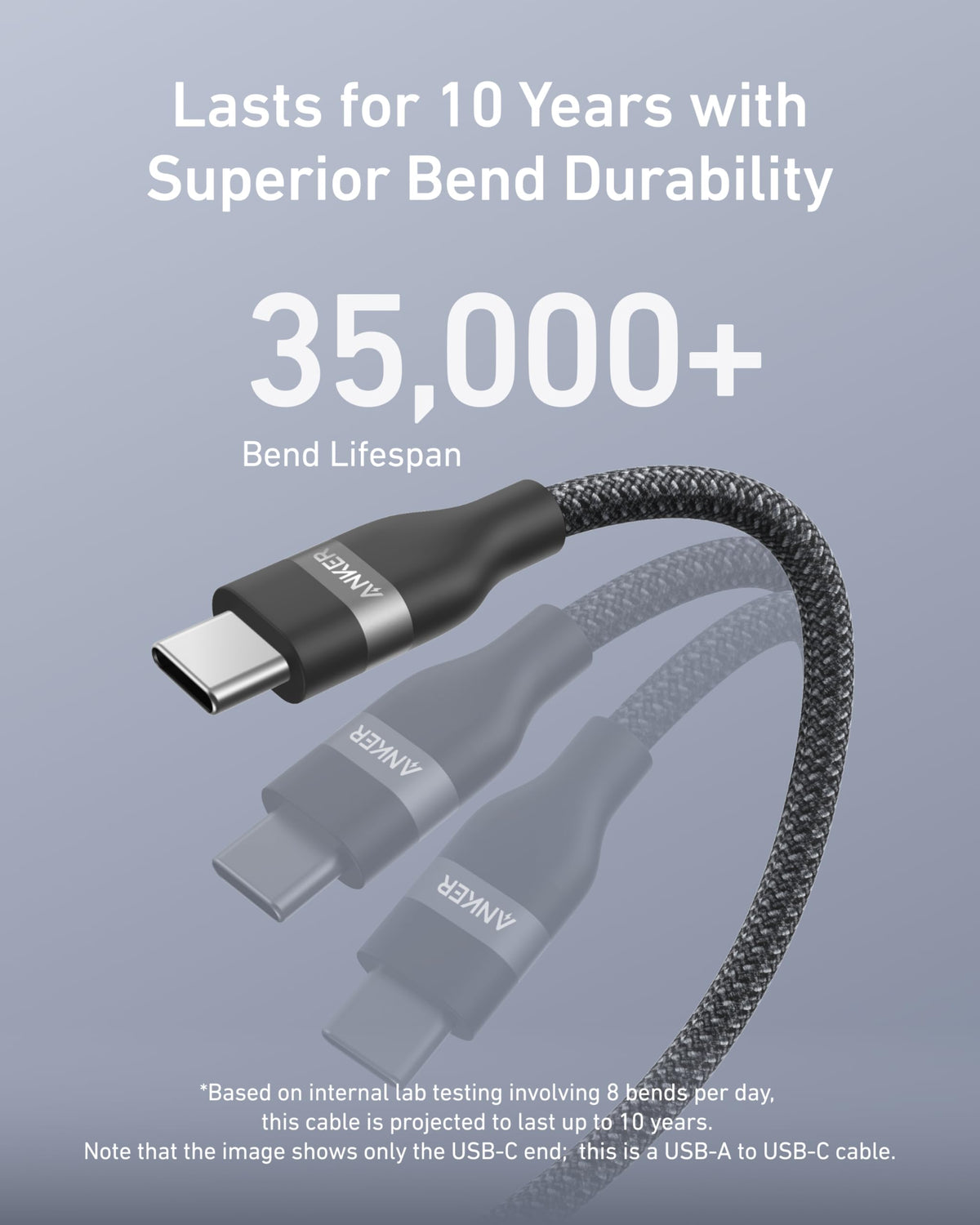 Anker USB-A to USB-C Cable (3 ft / 6 ft, Upcycled-Braided)
